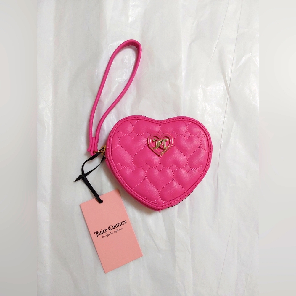 Juicy Couture Pink Heart-Shaped Wristlet